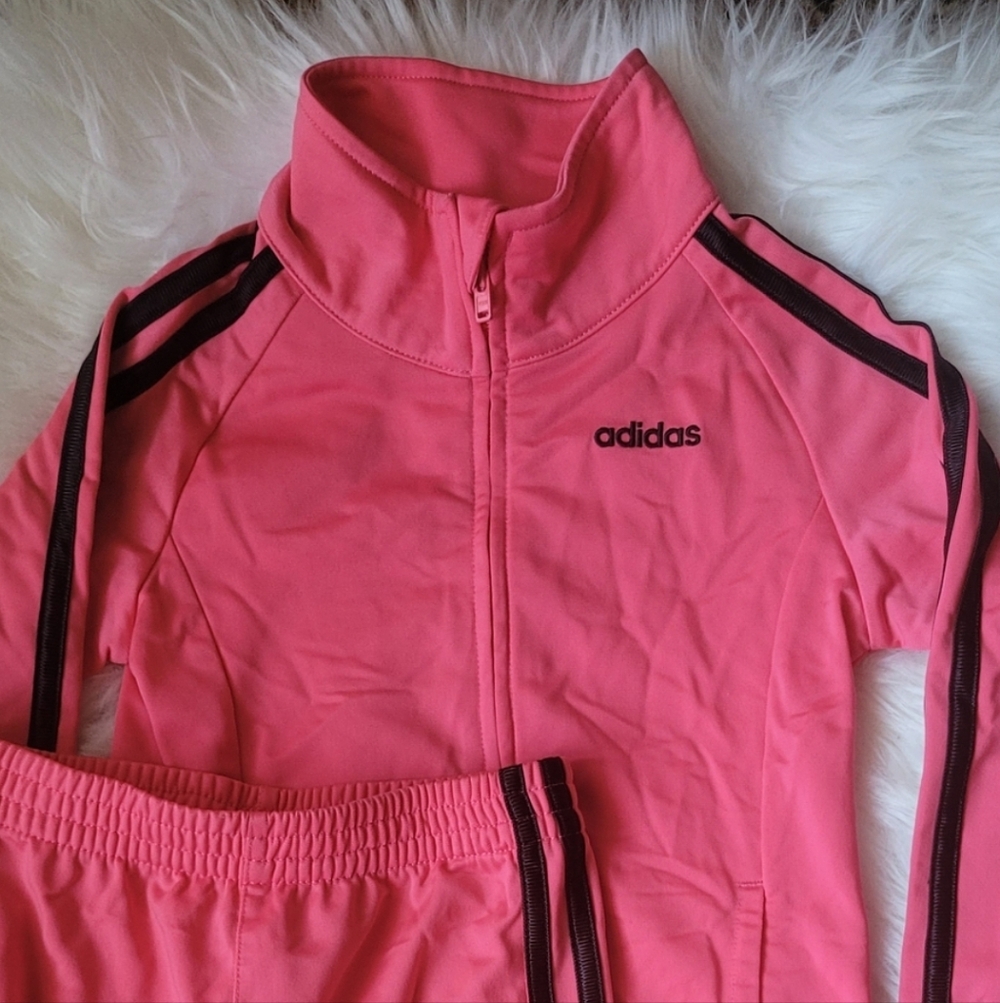 Adidas Kids Pink & Black Tracksuit